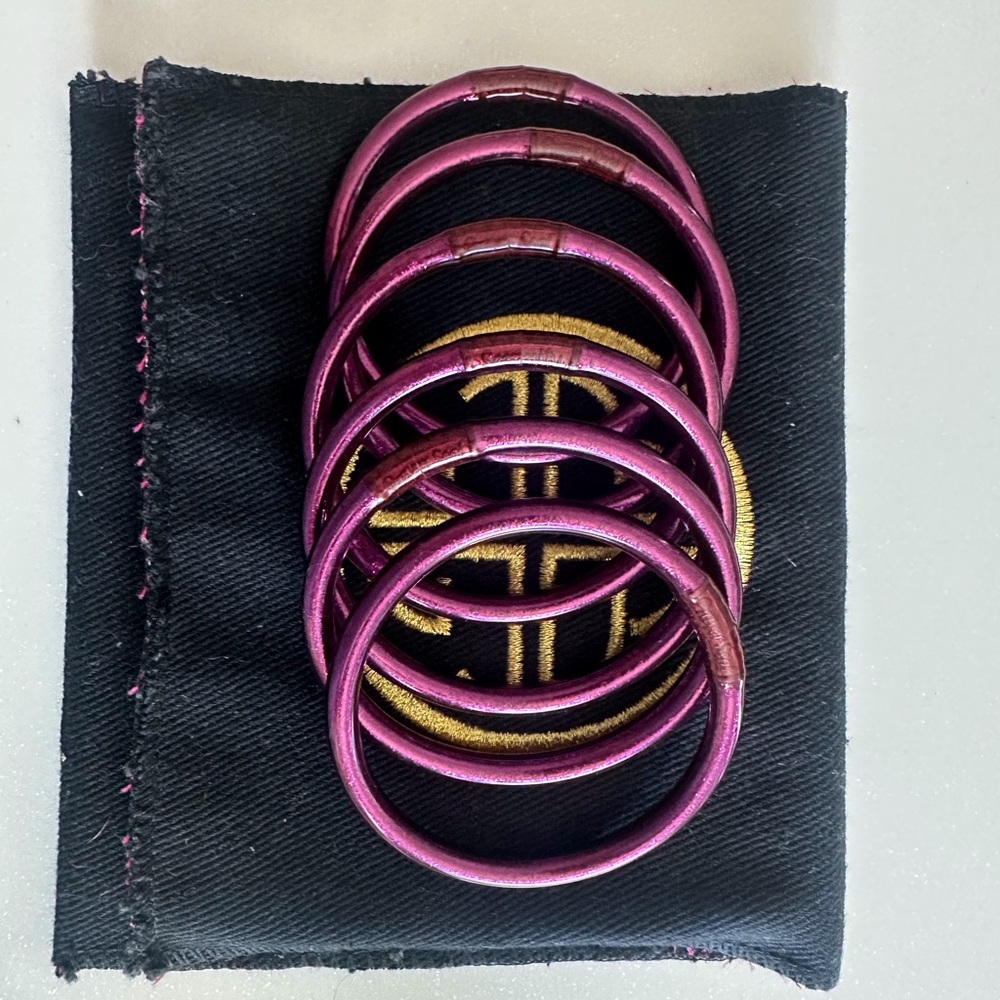 Budhagirl Amethyst All Weather Bangles Set of 6 Small